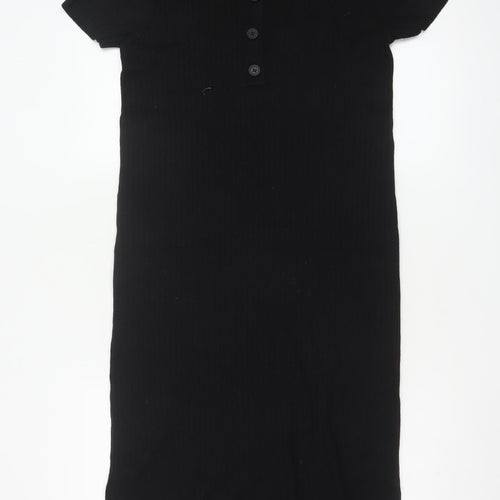 New Look Women's Black Collared Bodycon Midi Dress Size 8