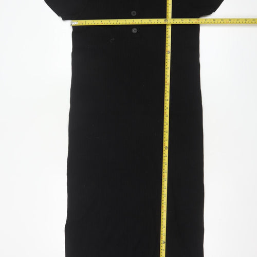 New Look Women's Black Collared Bodycon Midi Dress Size 8