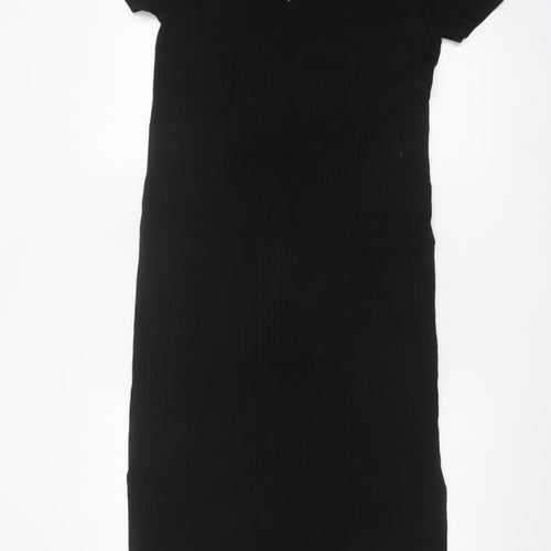 New Look Women's Black Collared Bodycon Midi Dress Size 8