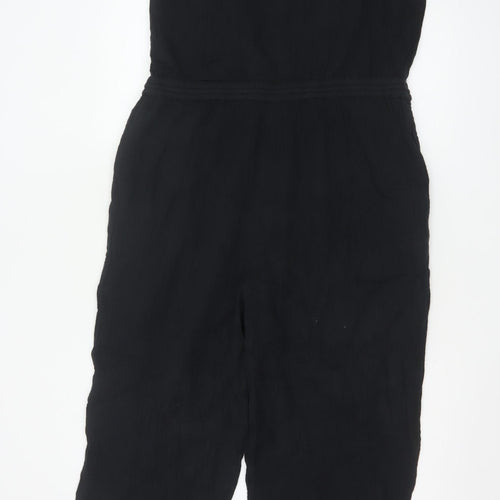 Marks and Spencer Women Black Cotton Sleeveless Jumpsuit Size 14