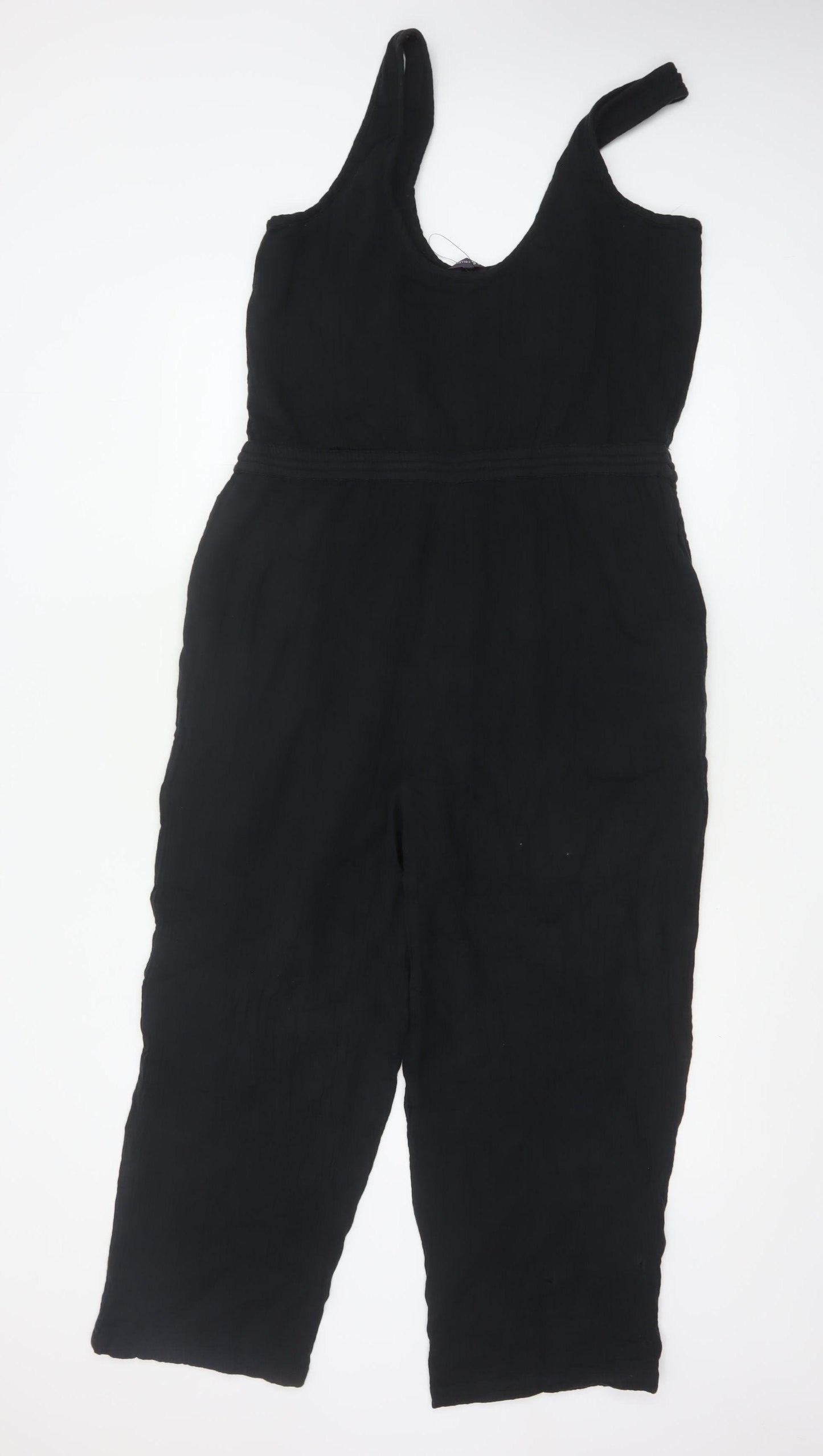 Marks and Spencer Women Black Cotton Sleeveless Jumpsuit Size 14