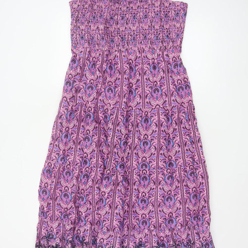 Marks and Spencer Women’s Pink Paisley A-Line Midi Summer Dress Size 14