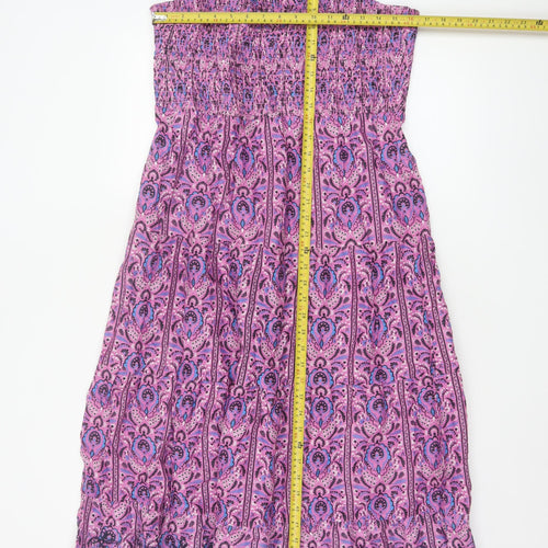 Marks and Spencer Women’s Pink Paisley A-Line Midi Summer Dress Size 14