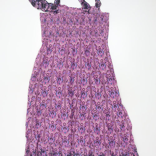 Marks and Spencer Women’s Pink Paisley A-Line Midi Summer Dress Size 14