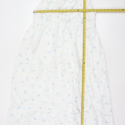 Marks and Spencer Womens White Floral Lace Trim Chemise Nightdress S
