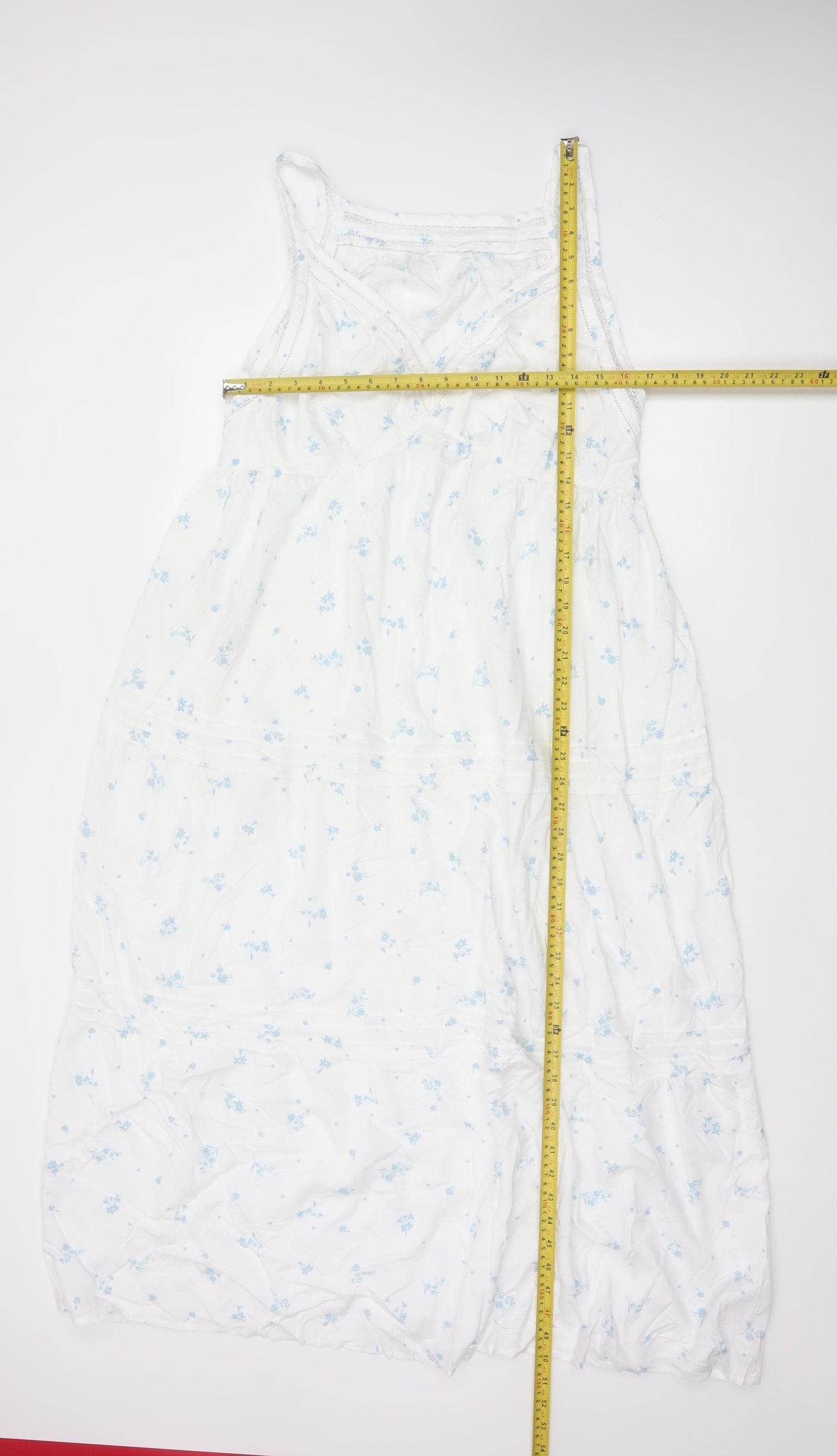 Marks and Spencer Womens White Floral Lace Trim Chemise Nightdress S