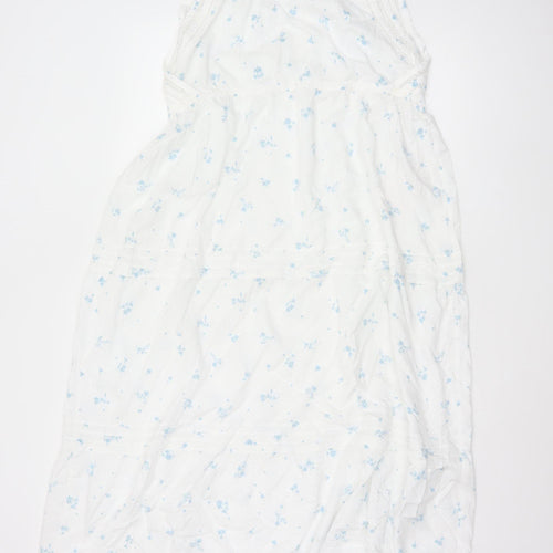 Marks and Spencer Womens White Floral Lace Trim Chemise Nightdress S