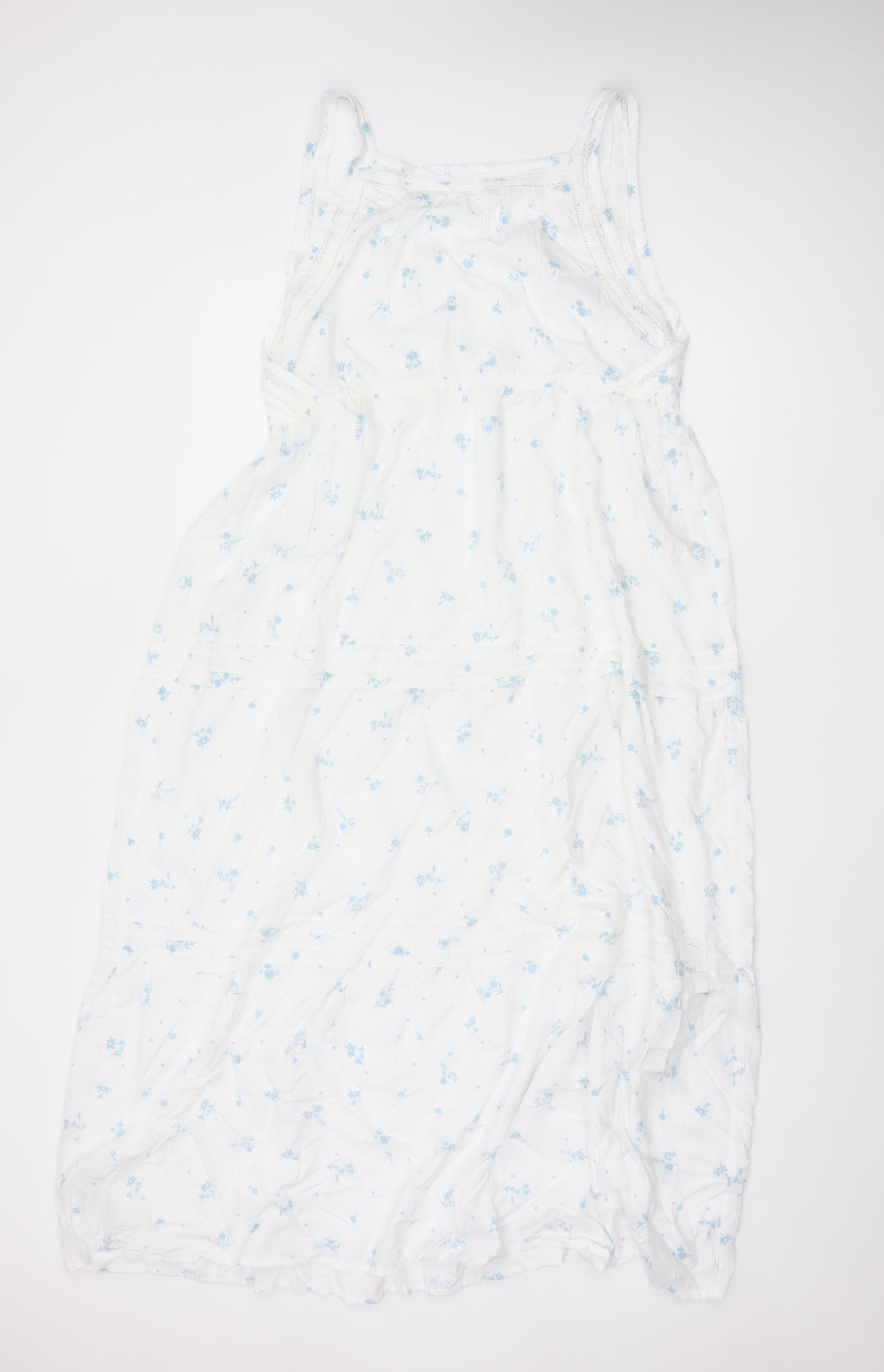 Marks and Spencer Womens White Floral Lace Trim Chemise Nightdress S