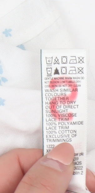 Marks and Spencer Womens White Floral Lace Trim Chemise Nightdress S