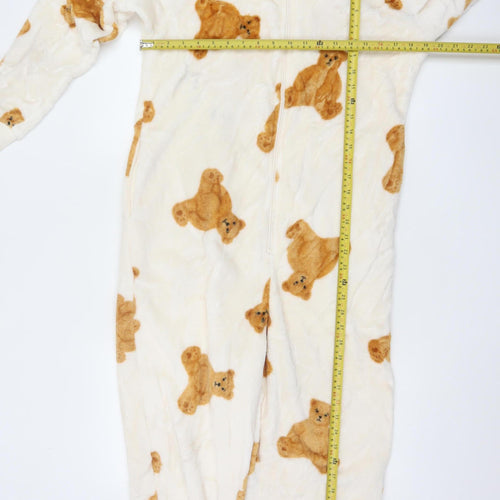 Marks and Spencer Women Ivory Bear Fleece Hooded Onesie S