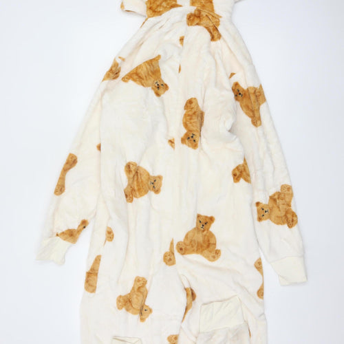 Marks and Spencer Women Ivory Bear Fleece Hooded Onesie S