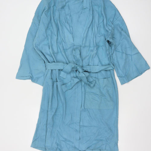 Day Dreams Duvet Days Womens Blue Cotton Kimono Robe Size S