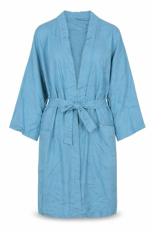 Day Dreams Duvet Days Womens Blue Cotton Kimono Robe Size S