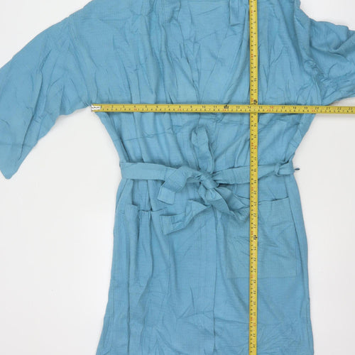 Day Dreams Duvet Days Womens Blue Cotton Kimono Robe Size S