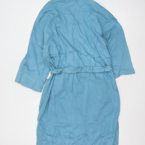 Day Dreams Duvet Days Womens Blue Cotton Kimono Robe Size S