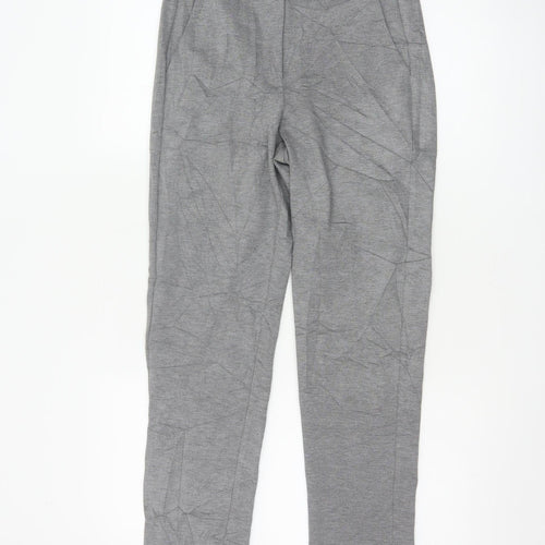 Marks and Spencer Womens Grey Size 8 Short Slim Fit Jersey Trousers
