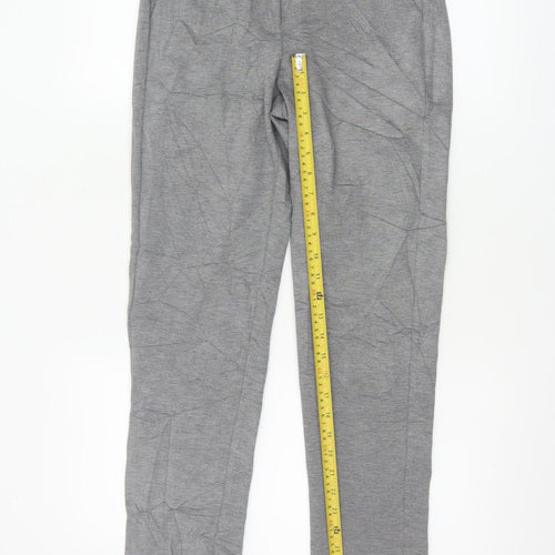 Marks and Spencer Womens Grey Size 8 Short Slim Fit Jersey Trousers