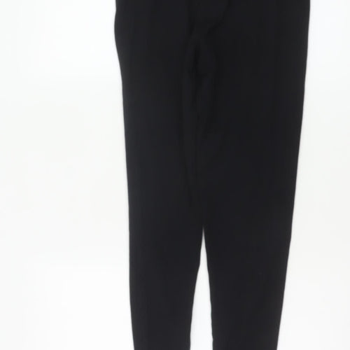 Marks and Spencer Womens Black Size 10 Regular Cotton Leggings