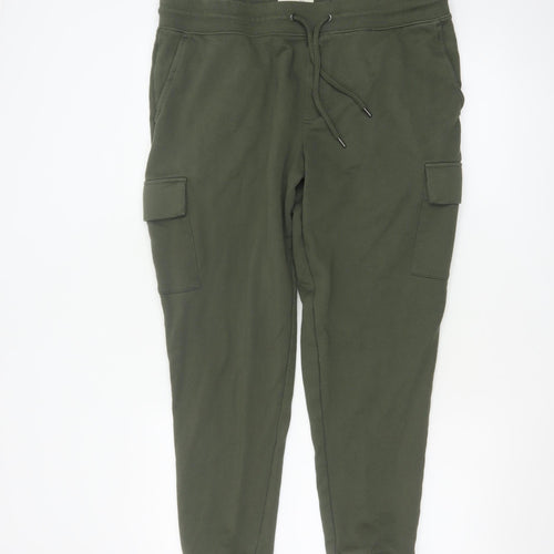 Marks and Spencer Men's Green Cargo Jogger Trousers L Regular Fit