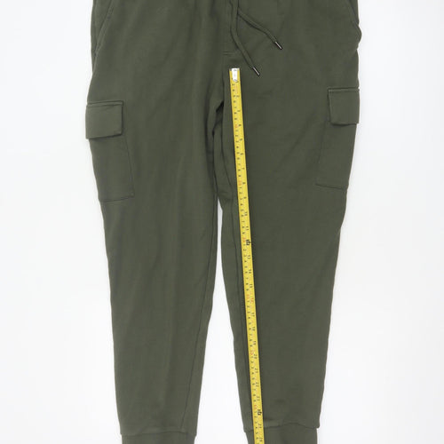 Marks and Spencer Men's Green Cargo Jogger Trousers L Regular Fit