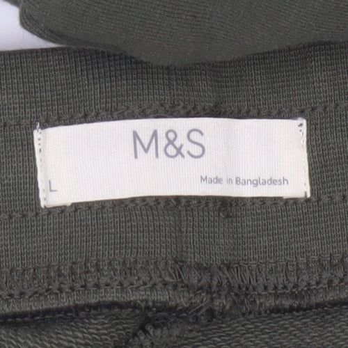 Marks and Spencer Men's Green Cargo Jogger Trousers L Regular Fit
