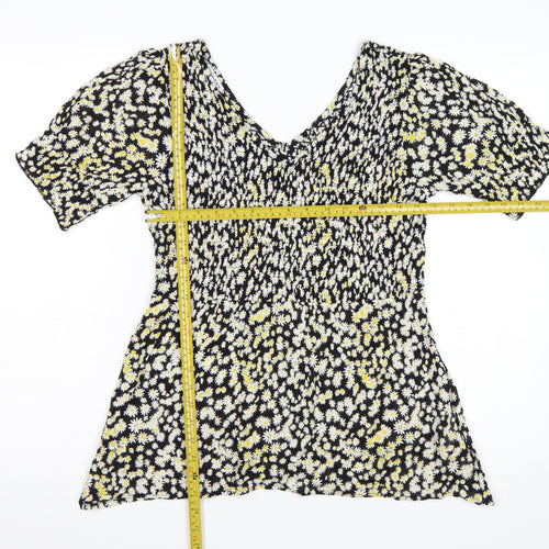 Cerulean by Blue Diamond Women's Multicoloured Floral Rayon Tunic Blouse Size 12