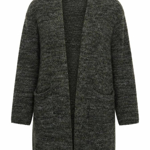 Zara Women Green Knit Open Long Sleeve Cardigan M