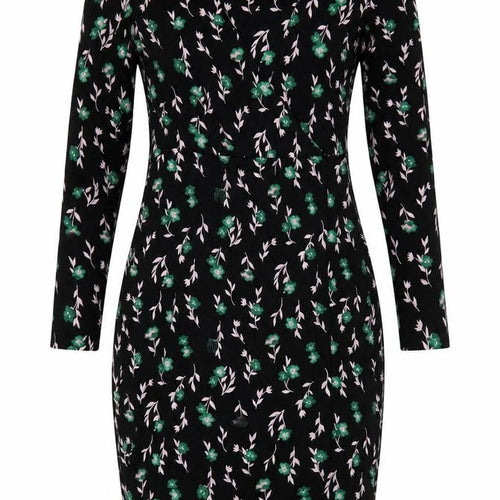 Marks and Spencer Womens Black Floral Bodycon Dress Size 10