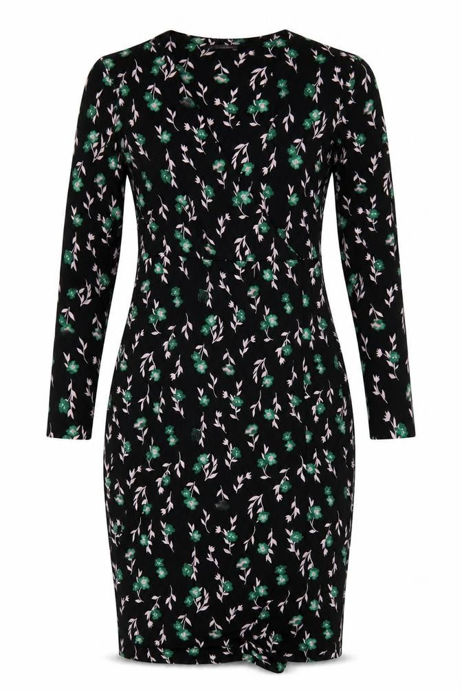 Marks and Spencer Womens Black Floral Bodycon Dress Size 10
