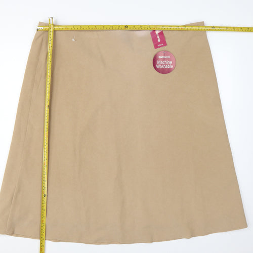 Bonmarché Women's Beige A-Line Knee Length Skirt Size 24
