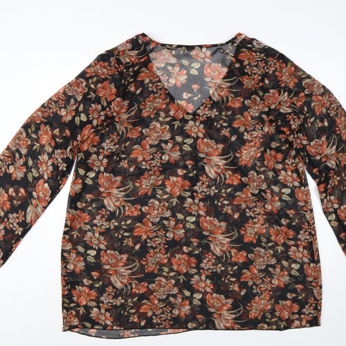 Marks and Spencer Women's Multicoloured Floral Beaded Tunic Blouse Size 22