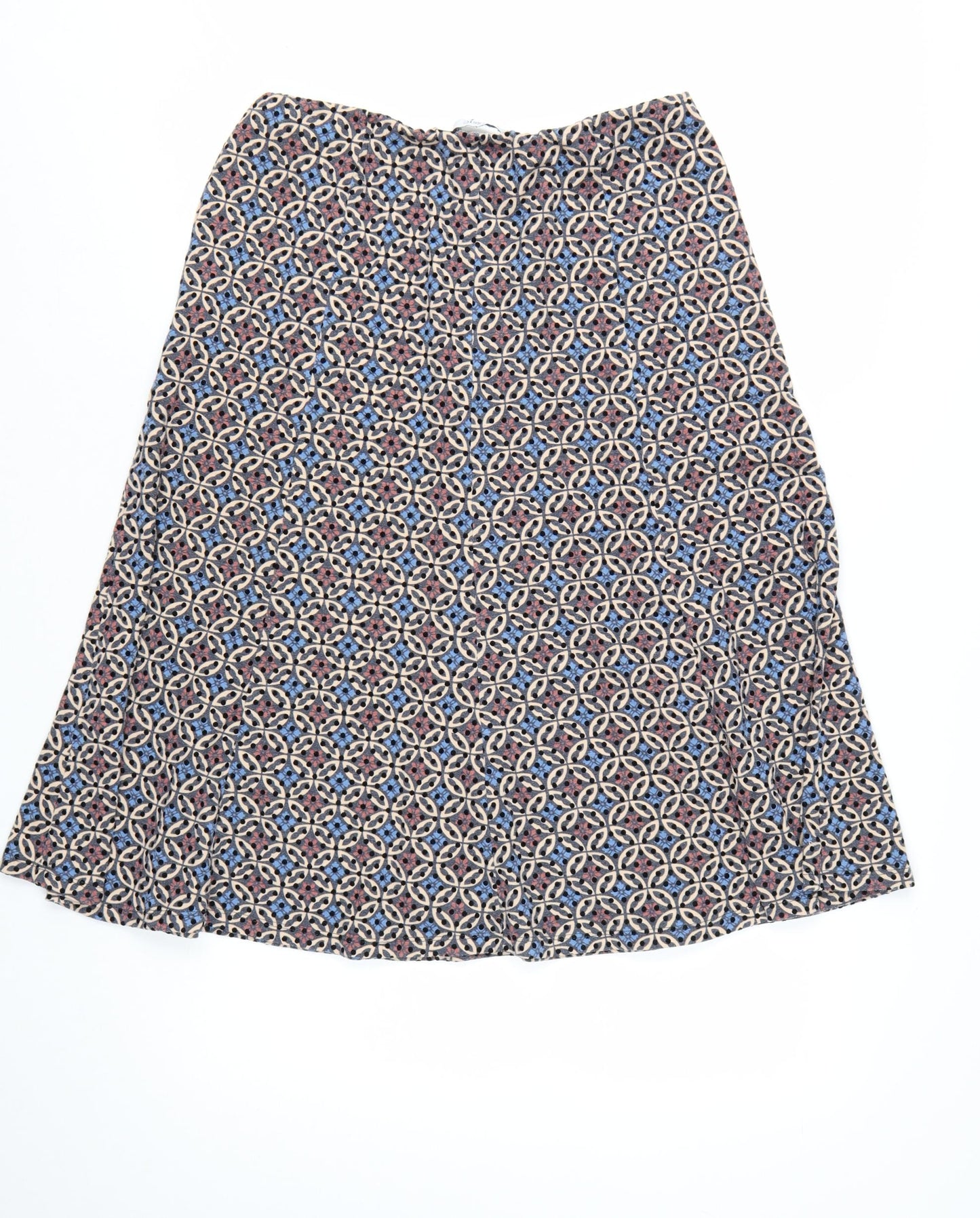Marks and Spencer Women's Multicoloured Geometric Midi A-Line Skirt Size 12