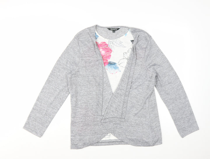 Bonmarché Women’s Grey Long Sleeve Open Cardigan Size 18