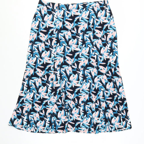 TIGI Womens Multicoloured Floral A-Line Midi Skirt Size 14 Stretch Viscose Jersey