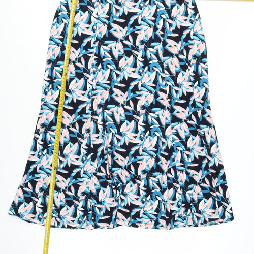 TIGI Womens Multicoloured Floral A-Line Midi Skirt Size 14 Stretch Viscose Jersey
