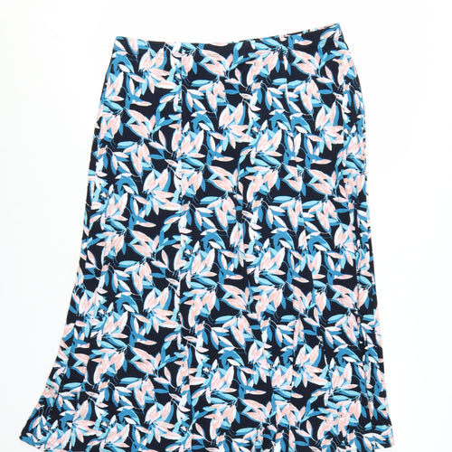 TIGI Womens Multicoloured Floral A-Line Midi Skirt Size 14 Stretch Viscose Jersey