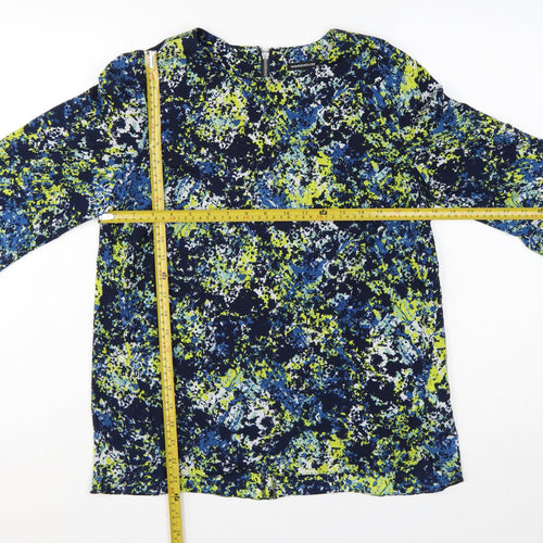 Warehouse Women's Multicoloured Size 12 3/4 Sleeve Tunic Blouse