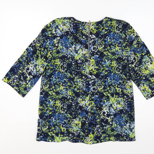 Warehouse Women's Multicoloured Size 12 3/4 Sleeve Tunic Blouse