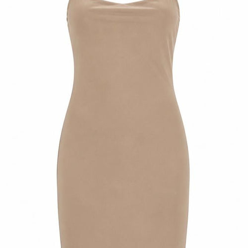 Missguided Women’s Beige Slip Dress Size 8 Sleeveless Scoop Neck