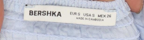 Bershka Women Blue Short Slip Dress Summer Size S