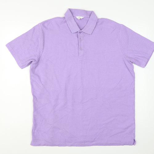 Cotton Traders Men’s Purple 2XL Short Sleeve Cotton Polo Shirt