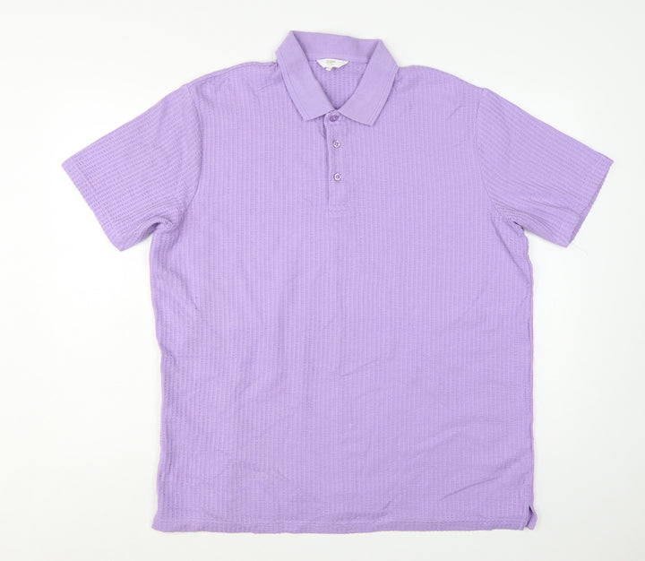 Cotton Traders Men’s Purple 2XL Short Sleeve Cotton Polo Shirt