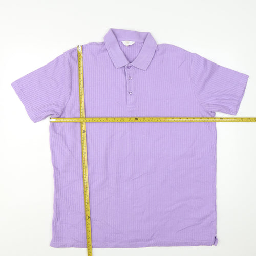 Cotton Traders Men’s Purple 2XL Short Sleeve Cotton Polo Shirt