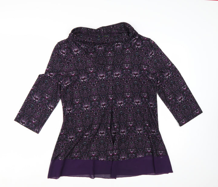 Sugar Crisp Women Purple Cowl Neck Tunic Jumper L