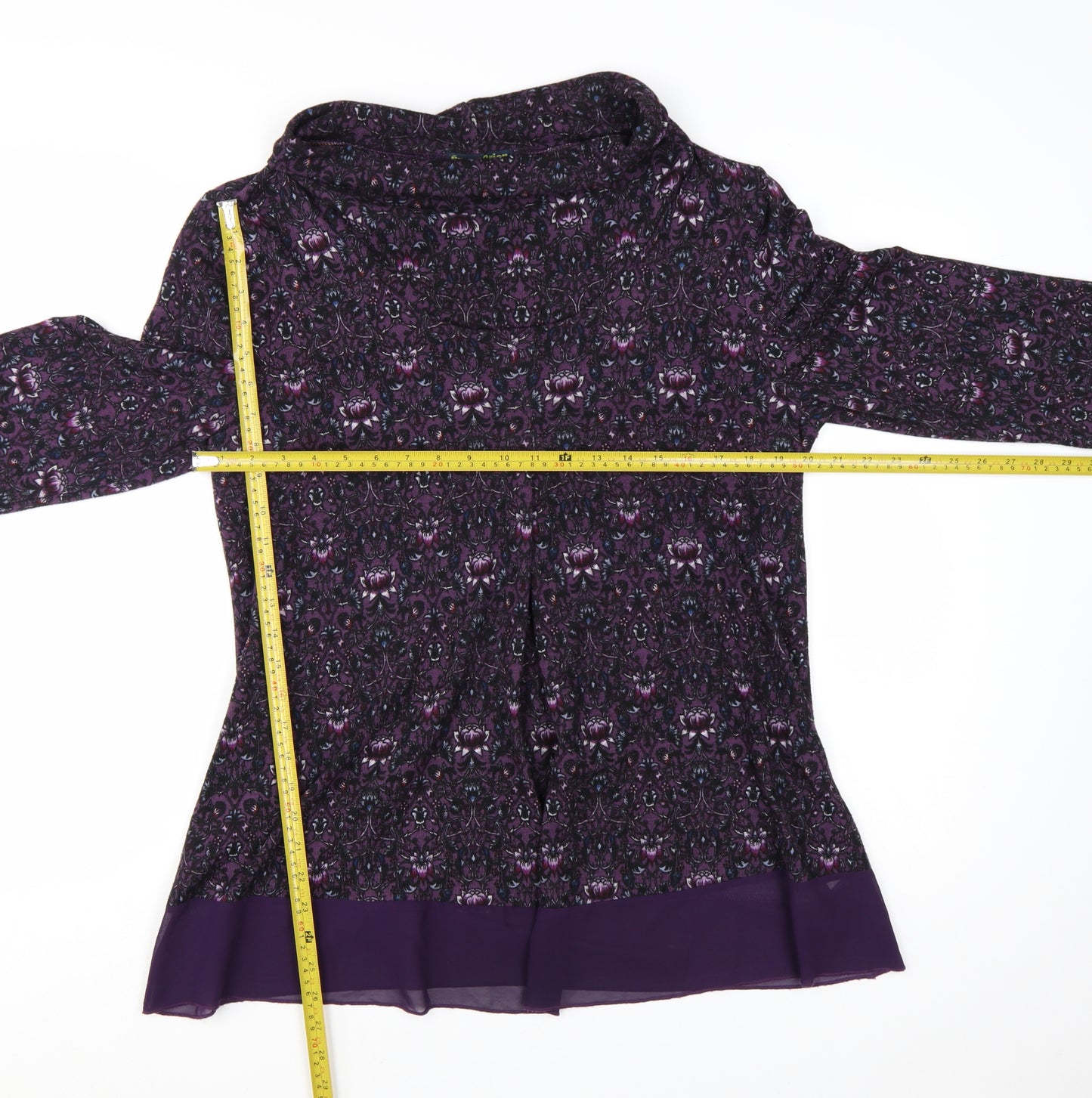 Sugar Crisp Women Purple Cowl Neck Tunic Jumper L