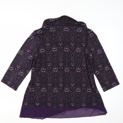 Sugar Crisp Women Purple Cowl Neck Tunic Jumper L