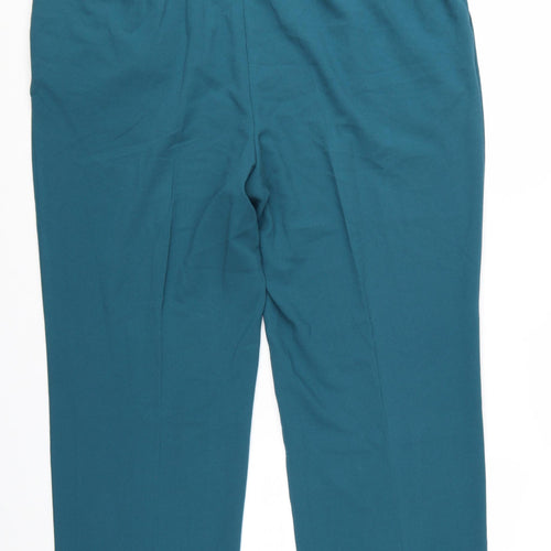 Damart Women’s Green Plus Size 24 Pleated Straight Leg Trousers
