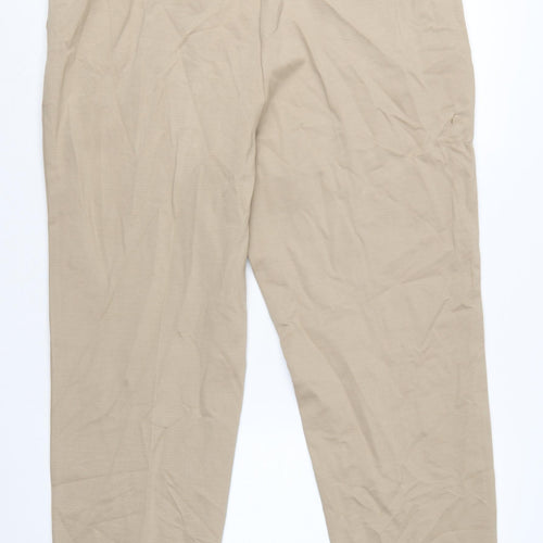 Marks and Spencer Women Beige Size 20 Regular Viscose Blend Trousers