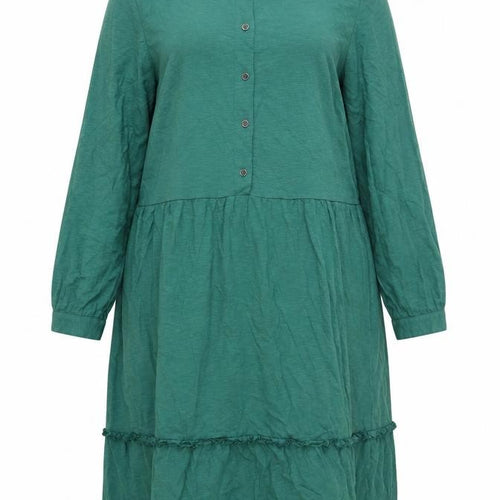 Lily & Me Women’s Green Cotton Midi Shirt Dress UK 18