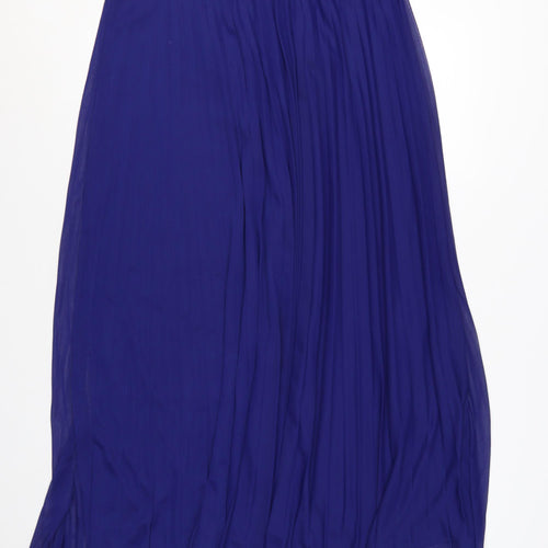Dorothy Perkins Women's Blue Pleated Midi Skirt Size 14